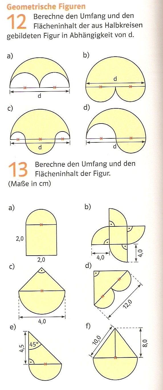Umfang und Flächeninhalt von Figuren berechnen ...