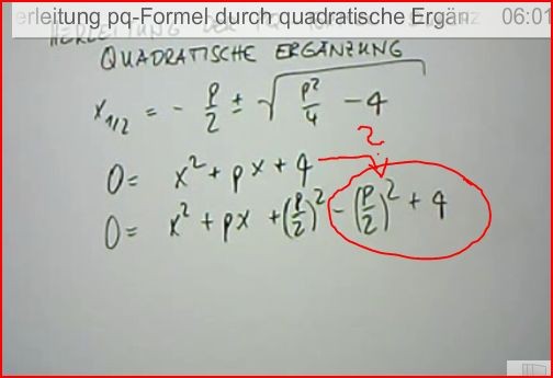 Herleitung der PQ Formel (Quadratische Ergänzung) - OnlineMathe - das