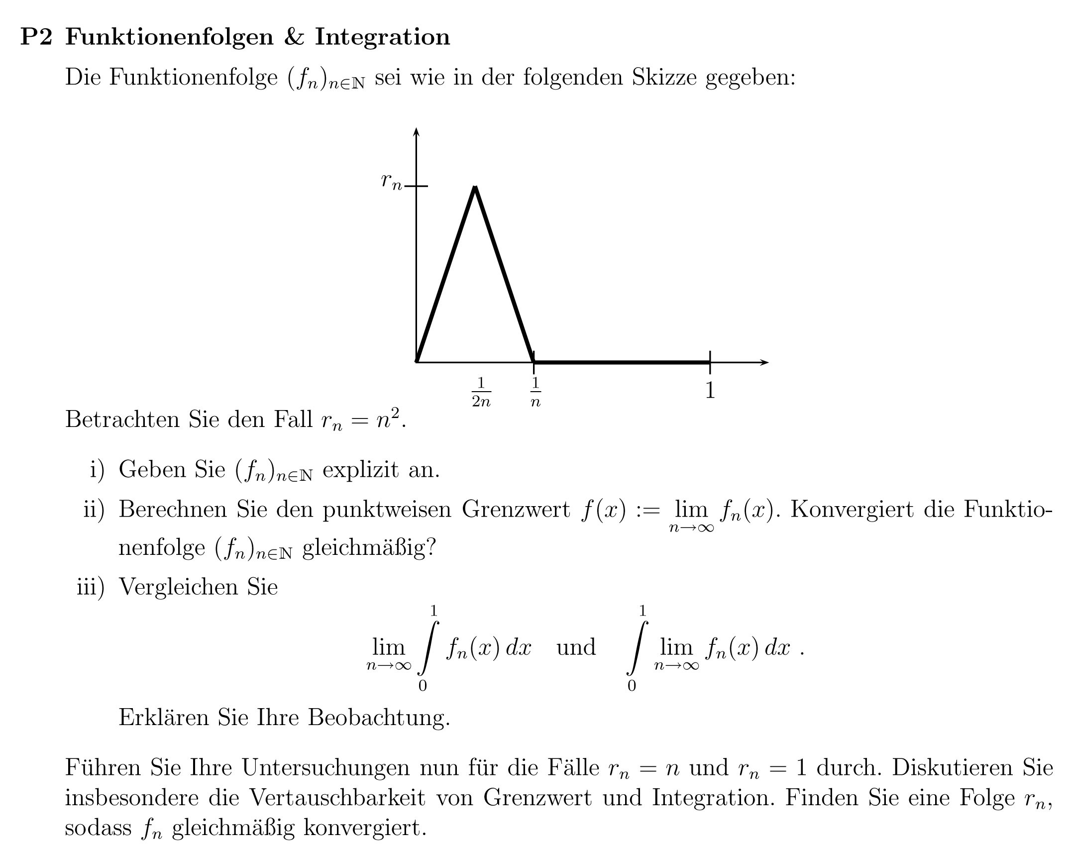 Punkweise und Gleichmäßige Konvergenz OnlineMathe das matheforum